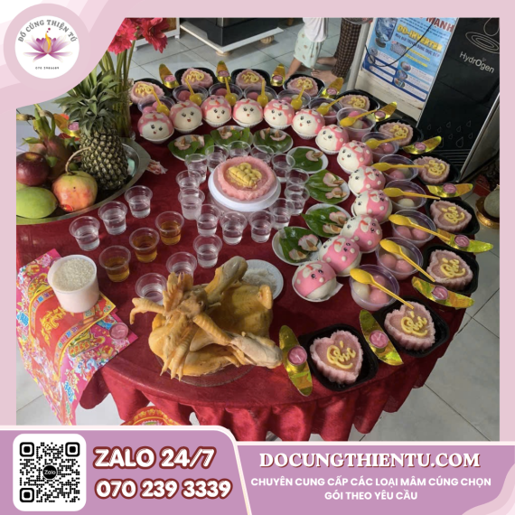 Gói gà bánh bao thú hồng